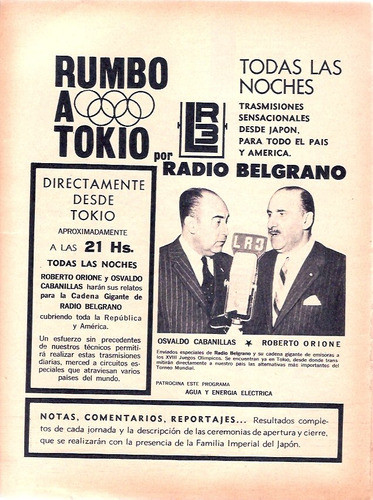 Antigua Publicidad Radio Belgrano  Cabanillas Orione 0