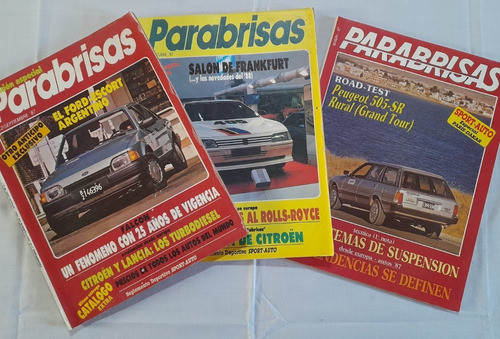 #z Lote 3 Revistas Parabrisas Nros. 106 112 113 Año 1987 0