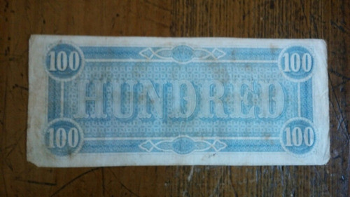 100 Dólares - Estados Confederados América - 1864 (original) 1