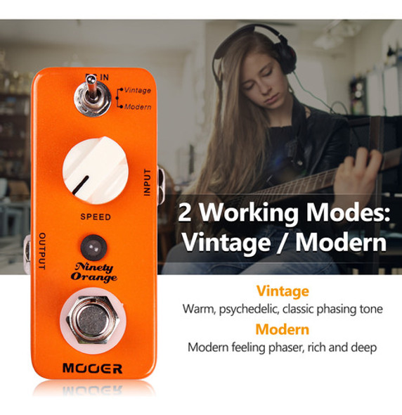 Pedal De Efeito De Guitarra Mini Mooer Pedal Orange True Nin 1