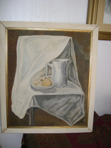 Naturaleza Muerta Pintura Sobre Hardboard Firmada 0