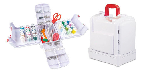 Kit 153 Peças Costura Maleta Linha Tesoura Agulha Alfinete 0