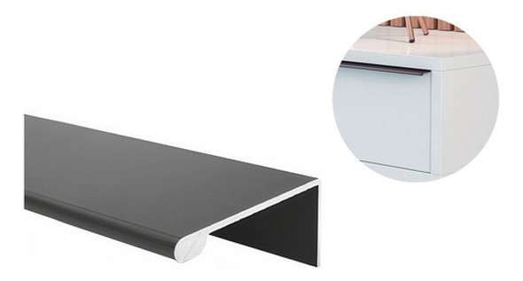 Perfil Euro Manija Class Negro Aluminio Mueble Hogar Cajón 0