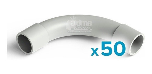 Curva 7/8 Para Caño Pvc Rigido 22mm Diametro Genrod Pack X50 1