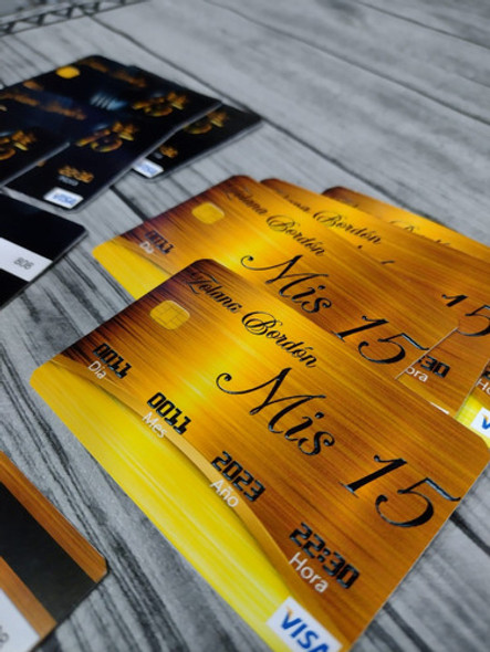 Tarjeta De Invitación Tipo Tarjeta De Crédito Cumpleaño X60 1