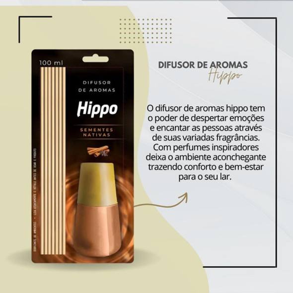 Difusor Ambientes Hippo 100ml Sementes Nativas Aromatizador 1