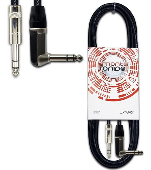 Cable Plug Trs A Codo 90 L Stereo Balanceado 4 Mts Mscables 0