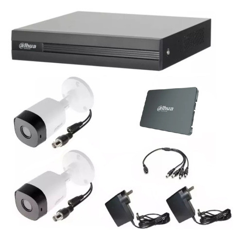 Kit Seguridad Dahua Dvr Cooper 1b04 4 Canales +disco+2 Camaras Full Hd 0