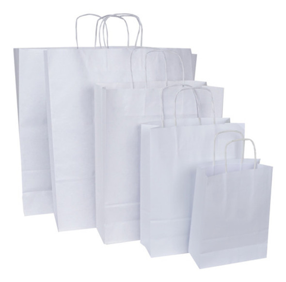 Bolsas De Papel Blancas 30x40 C/manija X100 U Bp5 0