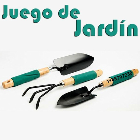 Kit Set Juego Herramienta Jardineria 3 Pzas Rastrillo Palita 1