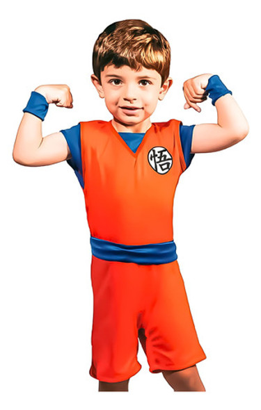 Fantasia Goku Dragon Ball Cosplay Infantil Tam P 0