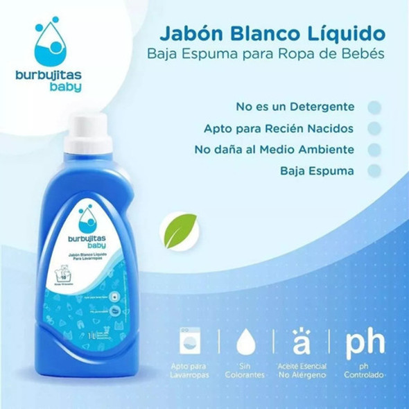 Jabón Blanco Líquido Burbujitas Baby X 1 Litro 1