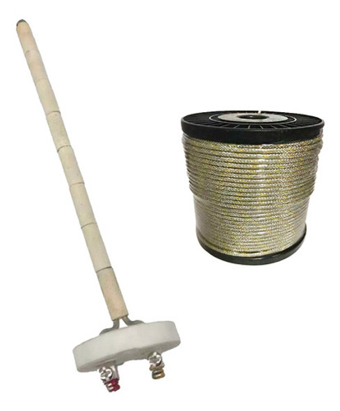 Kit Termopar K Ceramico 60cm Alta Temperatura 1300°c + Cabo 0 Kit Termopar K Ceramico 60cm Alta Temperatura 1300°c + Cabo 0
