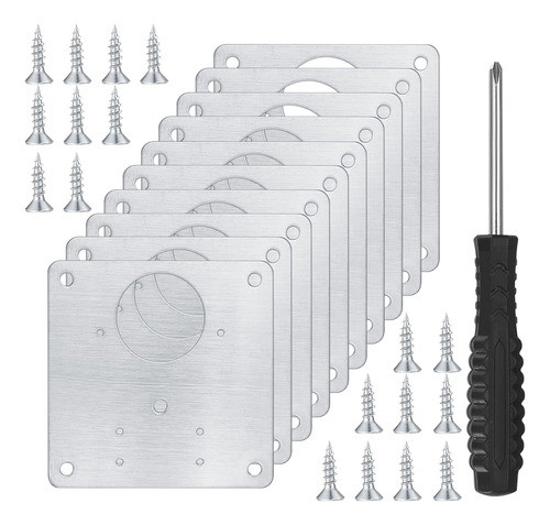 10 Placas De Reparacion P/fijacion De Bisagras + Tornillos 0