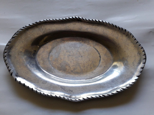 Peltre Fuente Bandeja Bowl Copetinero Macizo 23x15cm 2,8 Alt 1