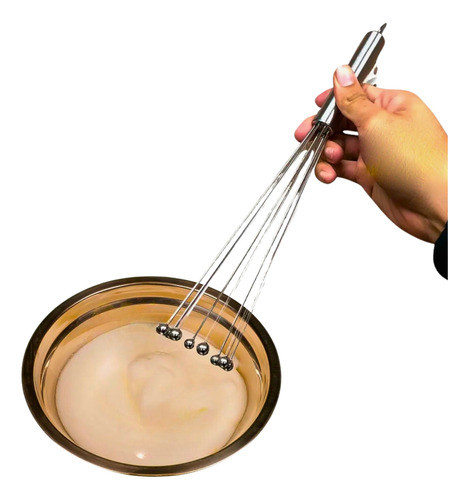 Fouet Para Emulsão Manual + Kit 4 Bowls Em Aço Inox 0