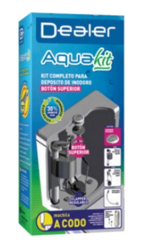 Kit Completo Aquakit Depósito Inodoro A Codo Botón Superior 0