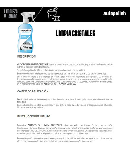 Autopolish Limpia Cristales Automotor 500 Ml 1