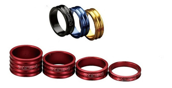 Espaciadores Horquilla Bicicleta Xon Aluminio X 4 - Azul 1