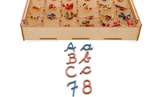 Letras Abecedario Montessori Números Cursiva Madera Didactic 1