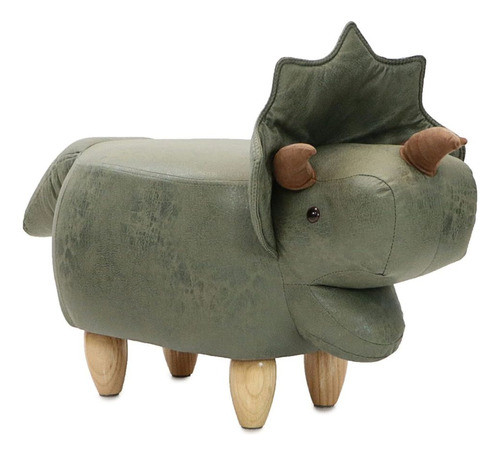 Banqueta Infantil Dinosaurio Con Pies De Madera 0