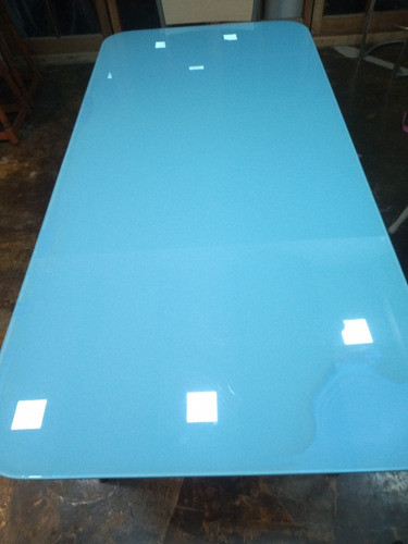 Tapa De Vidrio Celeste Para Mesa De 1,55cm X 0,75 Cm X 15mm 0