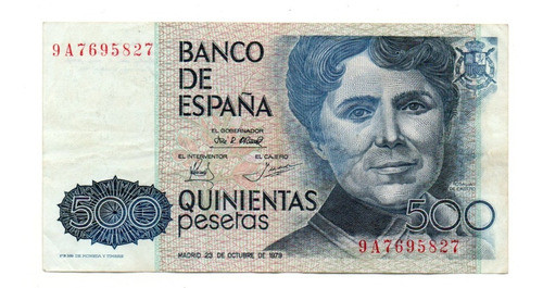 España Billete 500 Pesetas Año 1979 P#157 Rosalia De Castro 0