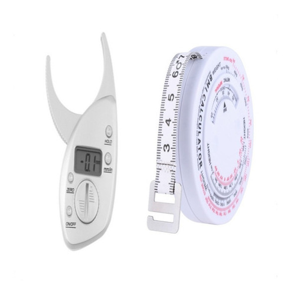 Adipômetro Digital Medidor De Gordura + Trena Fita Métrica 0