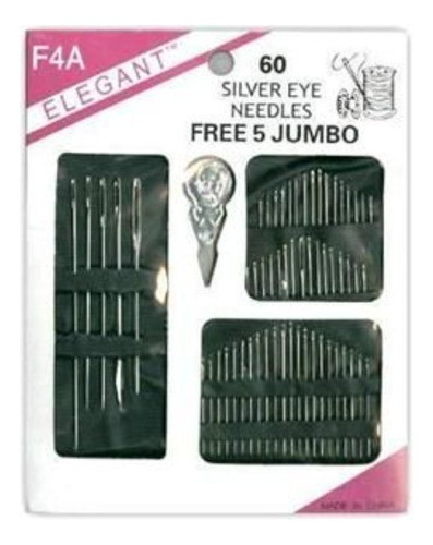 Pack 60 Agujas Largas Y Cortas Con Enhebrador 1
