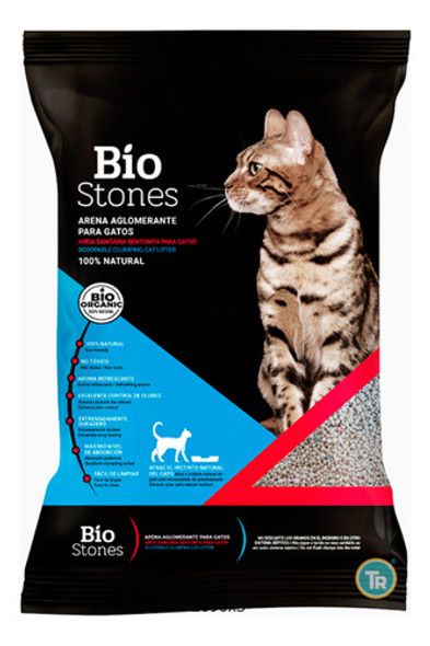 Arena Sanitario Piedra Aglomerante Bio Stones- Sin Aroma Tr 0