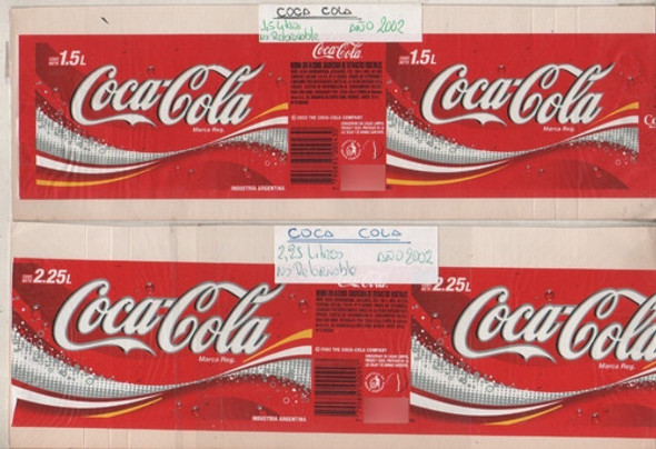 Lote De 3 Etiquetas Diferentes * Coca Cola * Año 2002 0