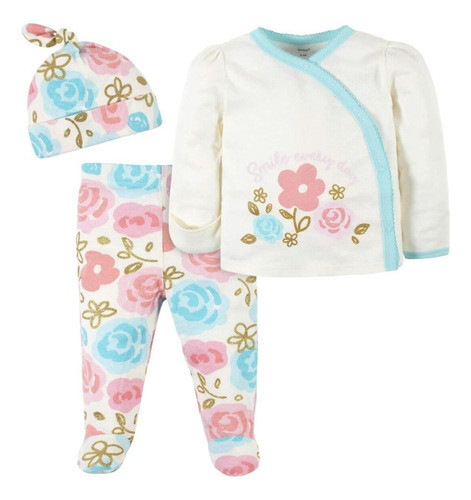 Set 3 Piezas Flores Recien Nacido 0 A 3 Meses 0