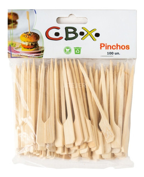 Pinchos De Bambu Marca Cbx - De 20cm X 100 Unidades 0