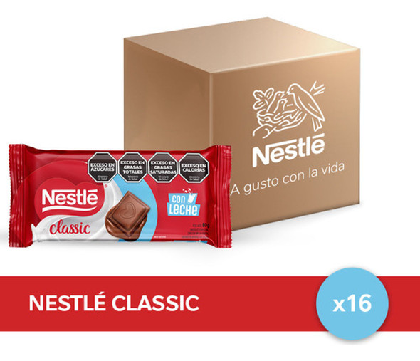 Chocolate Con Leche Nestlé Classic® - 16 Unidades X 80gr 0