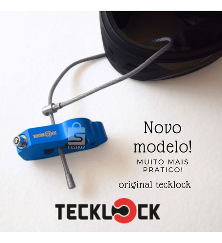 Cabo Aço Para Travar Até 2 Capacetes Na Moto Tecklock 1
