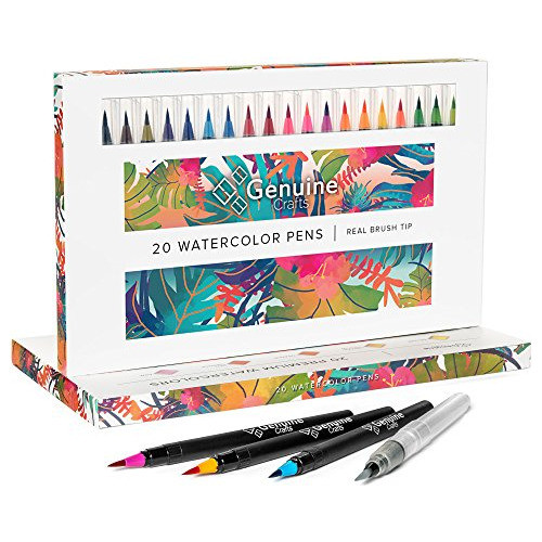 Marcadores De Acuarela Punta Pinceles Genuine Crafts Set 20 0