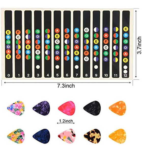 2 Pegatinas De Diapasón De Guitarra, Pegatinas De Notas De G 1