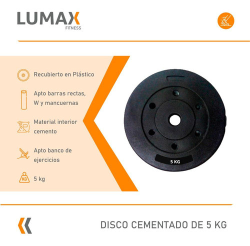 Disco Revertido 5.0kg Barras Mancuernas Musculacion 1