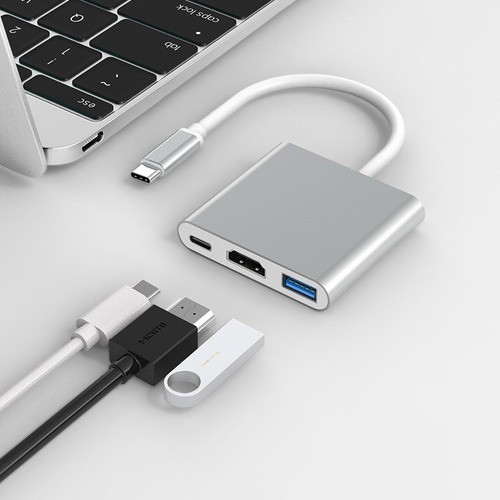 Adaptador Usb C A Hdmi 4k 30hz + Usb-a 3.0 + Carga Tipo C 1