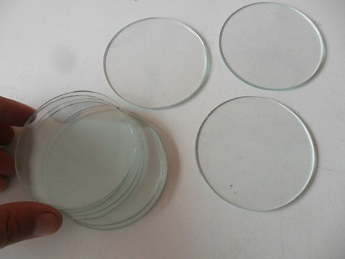 Lote 10 Vidrio Plano Reloj 64mm 64 Mm Instrumental Redondo 1