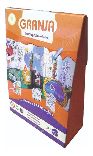 Juego Escenario Desplegable Pintar Armar Granja Stickers 1