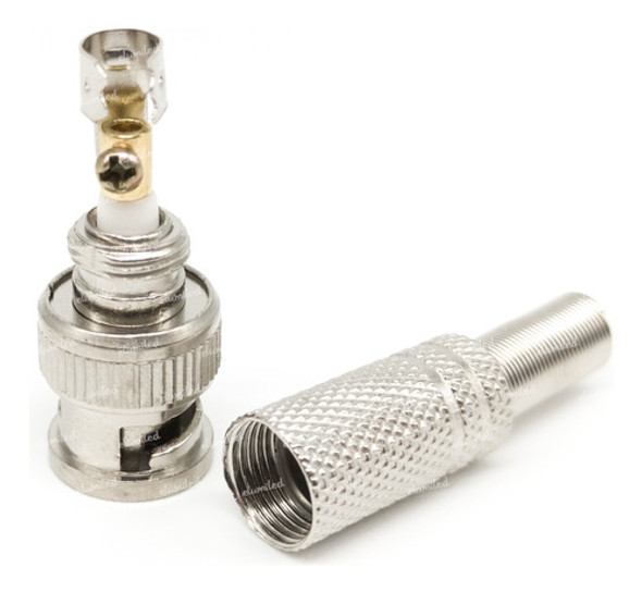 10 Conectores Bnc Macho Metalico Con Tornillo 1