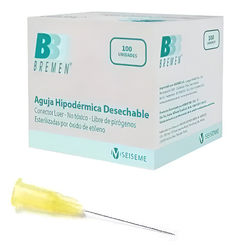 Agujas Descartables Bremen (18gx1 1/2) 6 Cajas X 100 Uni C/u 0