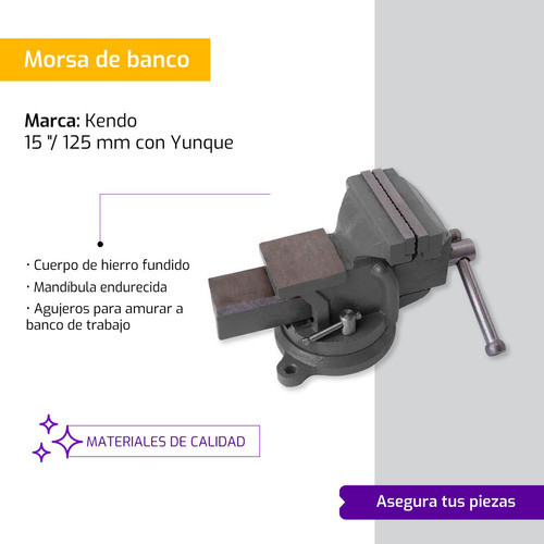 Morsa De Banco 125 Mm 5  Con Yunque - Rex 1