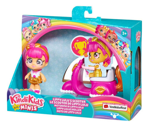 Juguete Kindi Kids Mini Muñeca Con Vehiculo Lippy Lulu 1