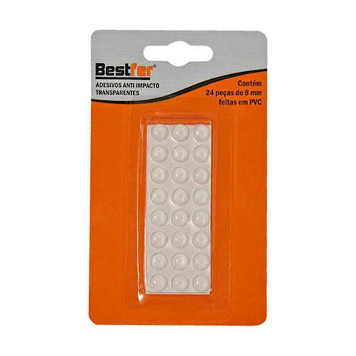 Adesivo Anti Impacto Transparente 8mm Bestfer - 24 Peças 0