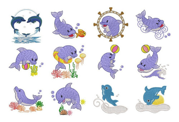 36 Matrices P/ Maquina De Bordado Delfines / Animales 0