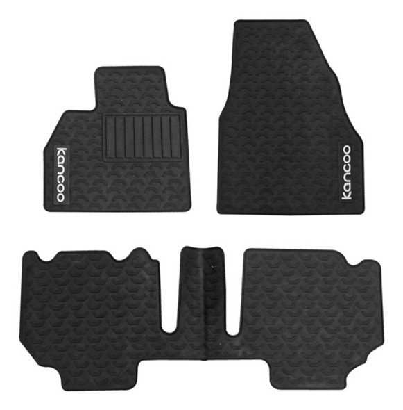 Juego Alfombras Spaco Látex Renault Kangoo Negro 0