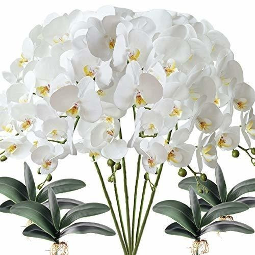 Fagushome 6 Piezas De Flores De Phalaenopsis Artificiales Co 0