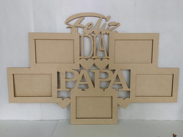 Cuadro Portarretrato Multifotos Mdf Papa-abuelos 60x40 1